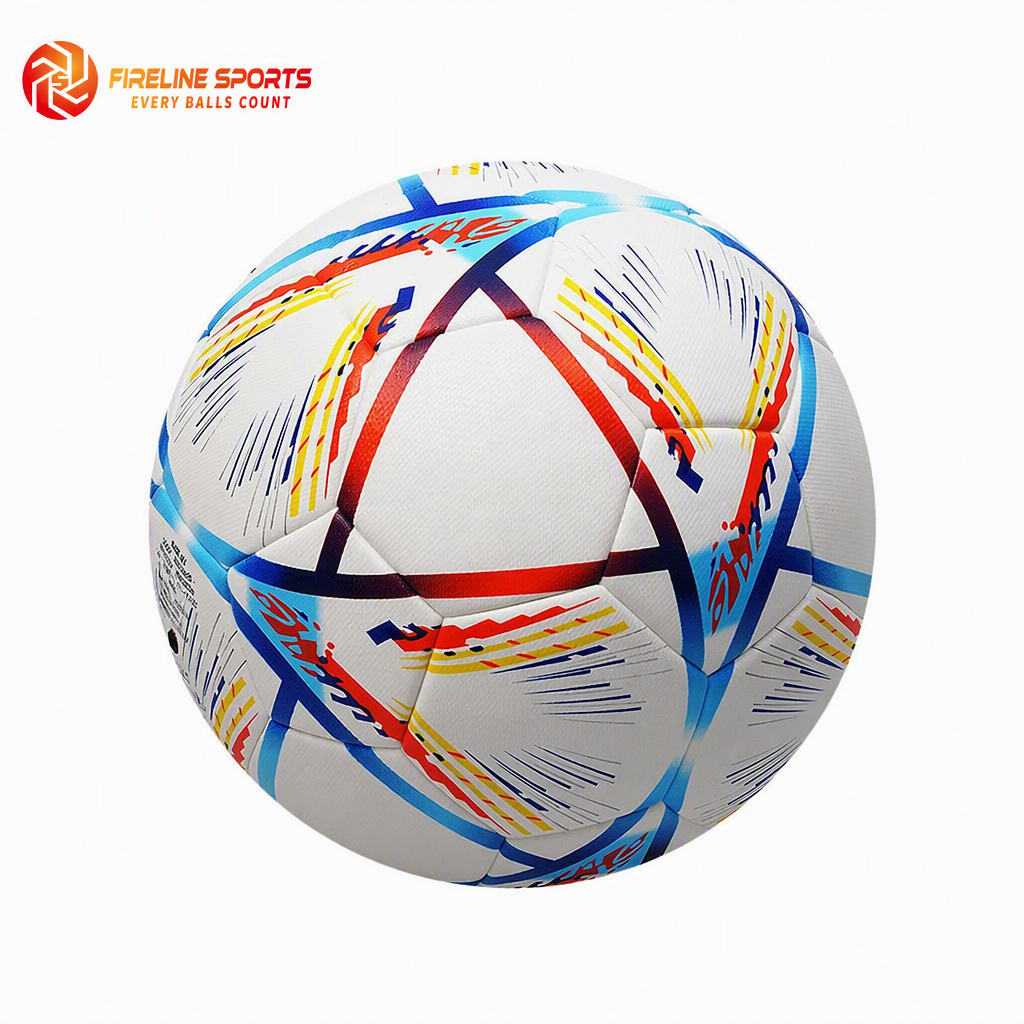 Soccer Ball — Navy/Red-Orange Stripe